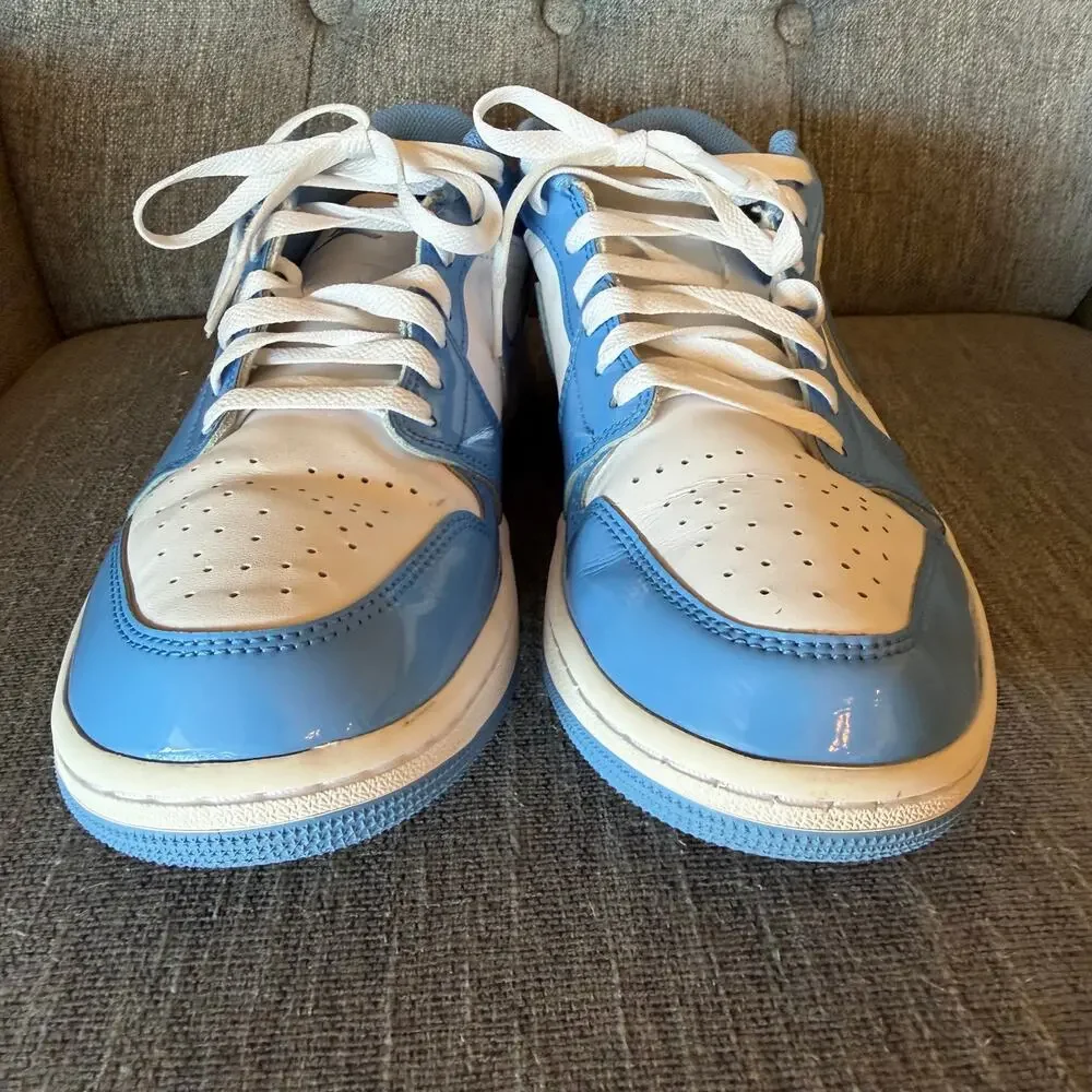 Nike Mens Air Jordan 1 Low SE Blue White Lace Up Basketball Sneaker Shoes 9